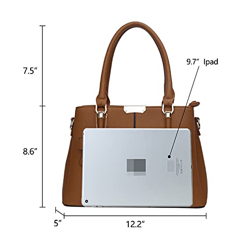 kkxiu 3 zippered compartments purses and handbags for women top handle satchel shoulder ladies bags