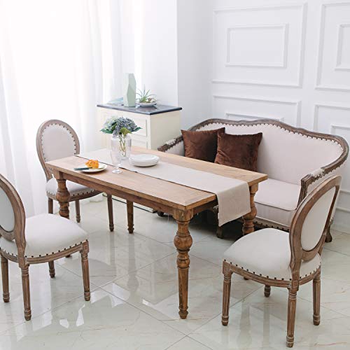 Soft Caddice Faux Linen Table Runner 2 Side for Family Dinners or Gatherings, Indoor or Outdoor Parties, Everyday Use (12 x 108, Seats 8-10 People), Natural Linen by NATUS WEAVER - Used condition - Image 3