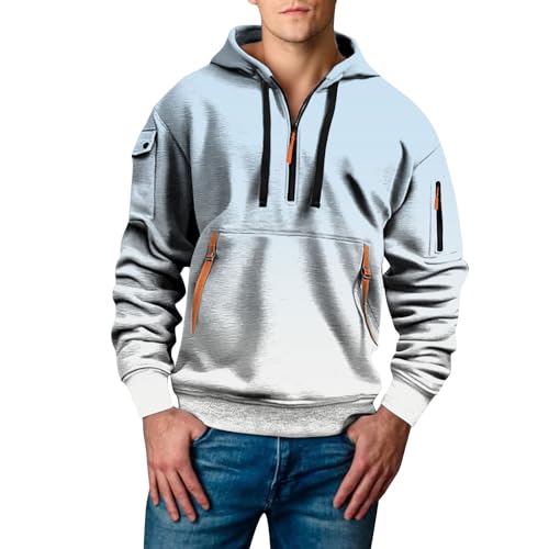 Sudaderas hombres con capucha y estampado 3D de flores dinámicas en azul claro talla XXL