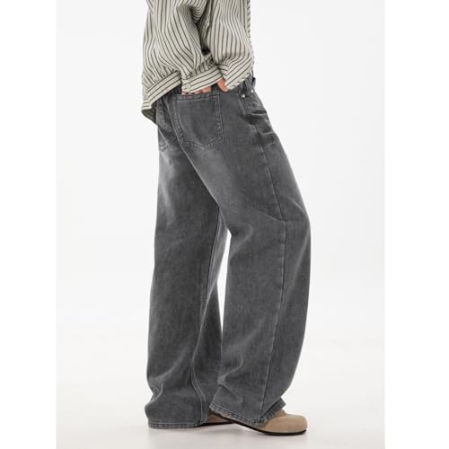 EnllerviiD Men's Baggy Jeans Loose Fit Hip Hop Skater Jean Wide Straight Leg Denim Pants Vintage Trousers4