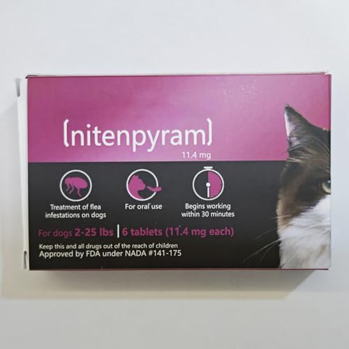 Flea Treatment for Cats, Fast-Acting Oral Flea Treatment for Cats 2-25 lbs, Veterinarian Recommended Deworming Tablets, Starts Killing Fleas in 30 Minutes, 12 Doses