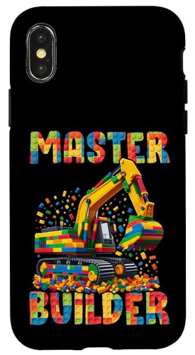Master Builder 子供用 積み木 ブロック ブロック おもちゃ ショベル スマホケース iPhone X/XS 用