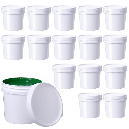 16 Pack Empty Paint Cans with Lids, 1 Quart Paint Containers with...