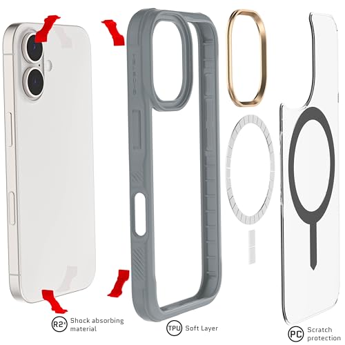Coque antichoc iPhone 16 Ghostek Covert évite les rayures silicone MagSafe