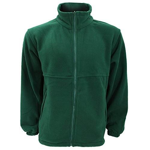 UCC - Forro polar cremallera completa unisex (XS/Verde botella)