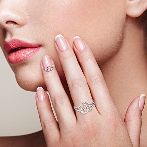 Horse Ring for Women Sterling Silver Cute Animal Heart Horse Rings Jewelry Charms Friendship Wedding Christmas Valentines Mothers Day Gifts3