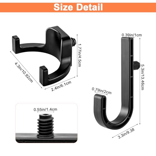 YSSPPOY 6 Packs Storage Shed Hooks Compatible with Suncast/Craftsman Shed, U-Shape and J-Shape Storage Shed Shelves Accessories for Organizing Tool, Ladders, Bulk Items