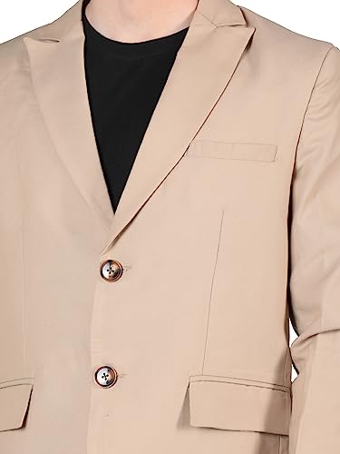 Image of DLANXA Men Solid Slim Fit Single Breasted Formal Blazer