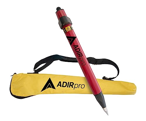 AdirPro Mini Stakeout Prism Pole – Strong and Lightweight Aluminum GPS Pole – Ideal for High Accuracy Stakeout - Surveying and Engineering Accessory – Carrying Case Included (Red)