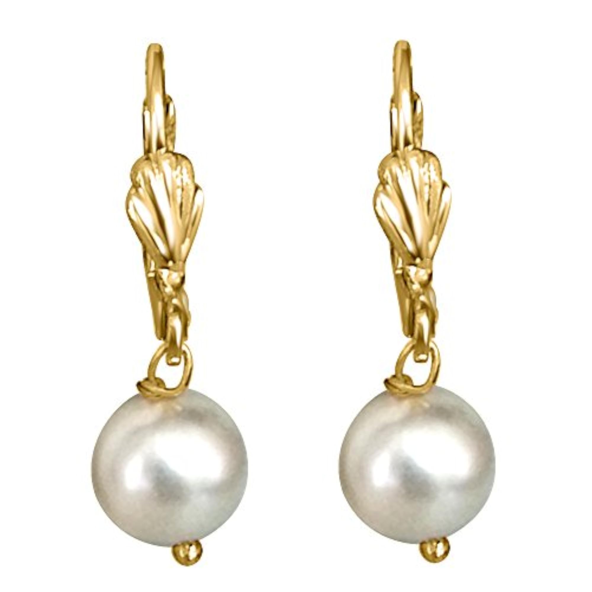 Women's Multi-Colored Shell Pearl & Flower Shaped Dangle Earrings Set