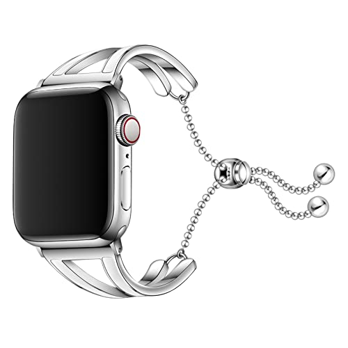 Bracelet Manchette Apple Watch en acier inoxydable compatible toutes séries iWatch