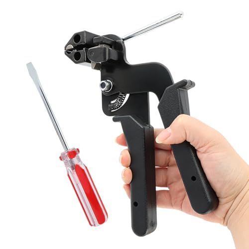 XuYelora Metal Zip Tie Tool, Adjustable Fastening Cutting Self-Locking Stainless Steel Tie Wrap Cutter and Free Release Tool for Repair Fences, Exhaust Pipes, Chain Links, Head Wrap