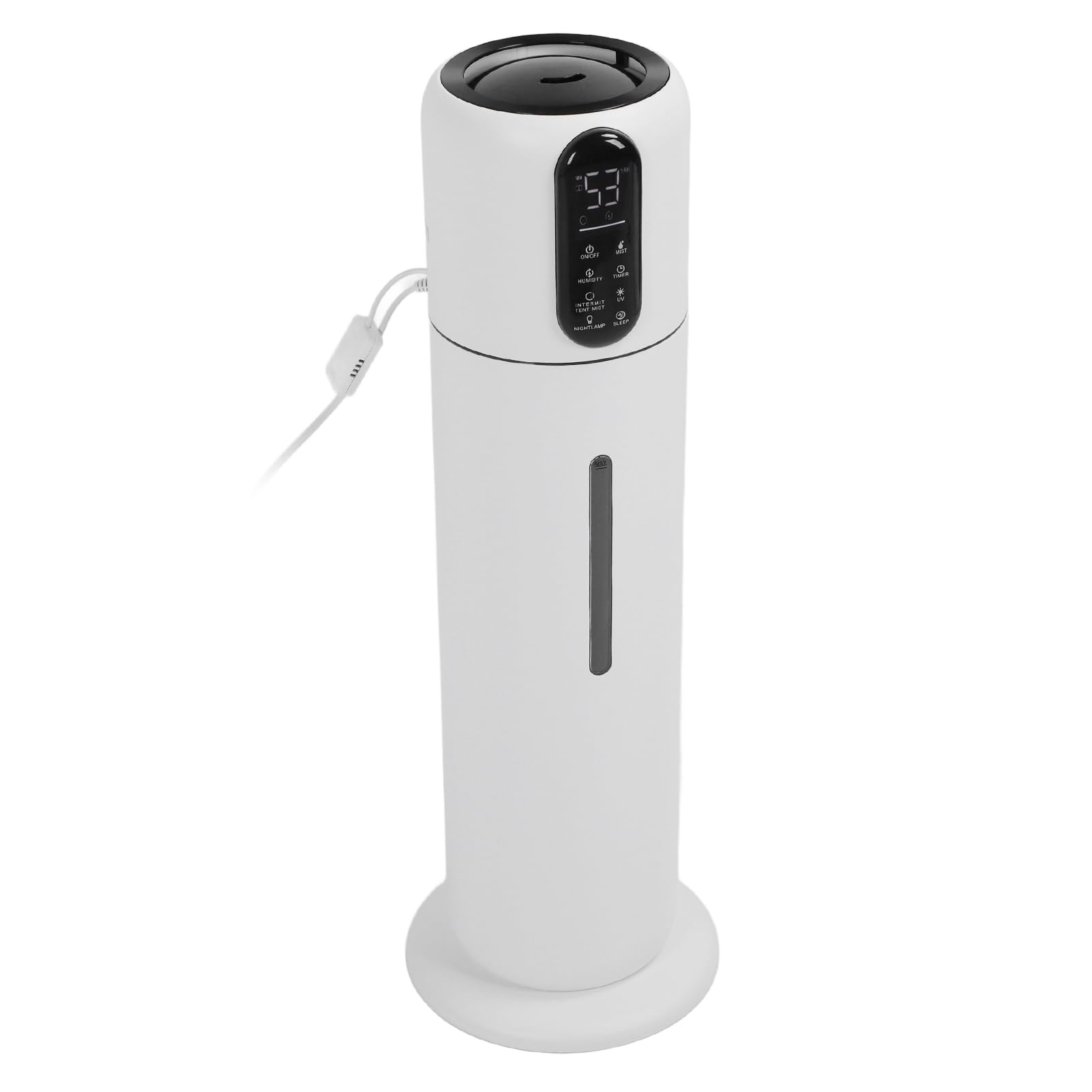 Umidificatore da Pavimento per la Casa, 25 W, Basso Rumore, 3 velocità, Umidificatore per Tutta la Casa, 9 Litri, Luce Notturna con Telecomando per Uso Domestico (Spina europea)