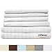 King Size Bed Sheets - 6 Piece 1500 Supreme Collection Fine Brushed Microfiber Deep Pocket King Sheet Set Bedding - 2 Extra Pillow Cases, Great Value, King, Dobby White
