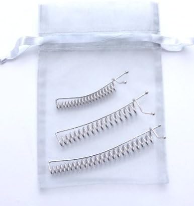 SpyralClips - Set of 3 Silver Finish -Small, Med & Lrge. For securing hair up or back. Made in China.