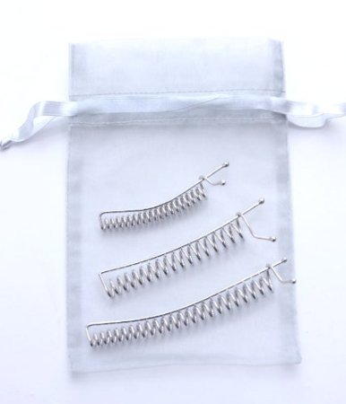 SpyralClips - Set of 3 Silver Finish -Small, Med & Lrge. For securing hair up or back. Made in China.