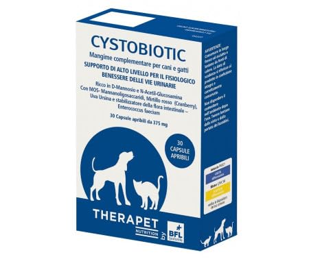 CYSTOBIOTIC THERAPET 30CPS -Mangime Complementare, Vie Urinarie, Cani e Gatti