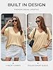 UNCLECAT Women's V Neck Oversized T-Shirts Summer Short Sleeve Shirts Loose Casual Tops Tee, Cream, XXL #3
