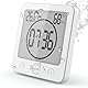 VORRINC Badezimmeruhr Digital Wecker Bad Uhr, Shower Clock mit Saugnapf LCD Display, Baduhr, Luftfeuchtigkeit Temperatur Wanduhren, Countdown Timer Für Dusche Küche (Weiß)