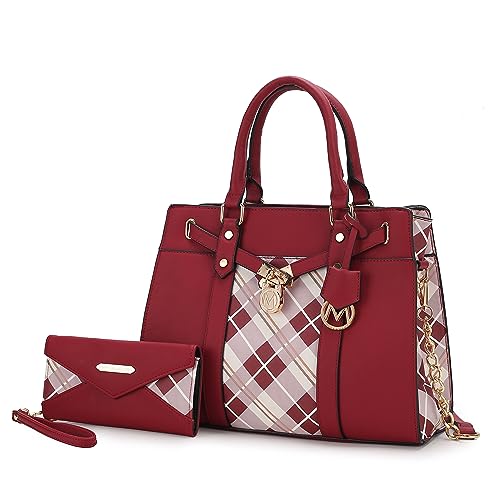 Image of MKF Collection Crossbody Tote Bag for Women & Wristlet Wallet Purse Set - PU Leather Top-Handle Satchel Shoulder Handbag