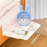 LOMUG Estantería Plegable para mesita de Noche para niños, mesita de Noche para Colgar Mini mesita de Noche para Sujetar con Soporte para Bebidas Gancho, Organizador para Cama, Estante Colgante
