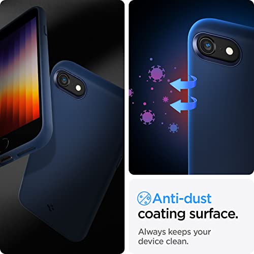 Image of Spigen Sillicone Fit Back Cover Case for iPhone SE 2022 | iPhone SE 2020 | iPhone 7 | iPhone 8 (Sillicone | Navy Blue)