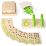 DINORUN Montessori Toys, Peg Board Toddler Toys, Counting Wooden Toys with 57 Pegs, Math...