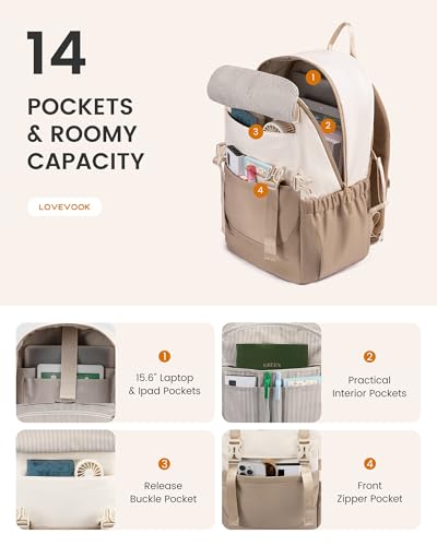 LOVEVOOK Cute Aesthetic Backpack