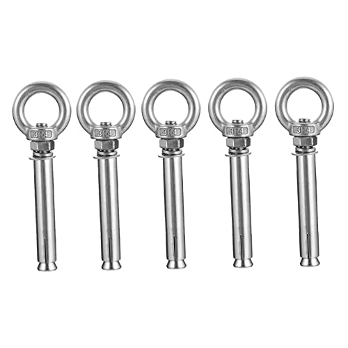 Cabilock 5 Pcs Stainless Eye Nuts Expansion Screw Eye Ring Bolt Nut Rustproof Fasteners for Home Garden Decorations Automotive