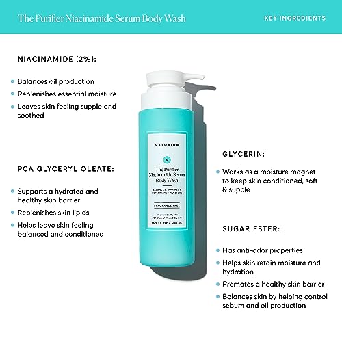 Naturium The Purifier Niacinamide Serum Body Wash, Cleansing & Hydrating Gel-Serum, Dermatologist Tested, Paraben & Cruelty Free, 16.9 oz - Image 4