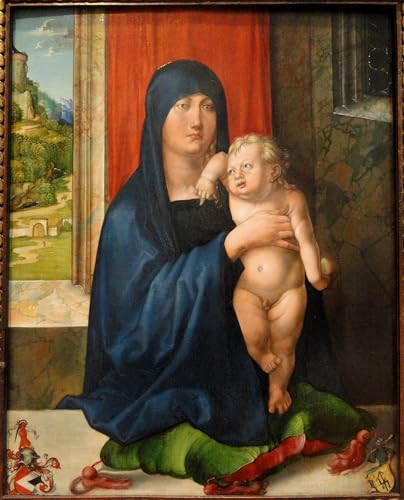 Cuadro Dama col Bambino de Albrecht Dürer lienzo de 60x90cm para cubrir paredes vacías con arte