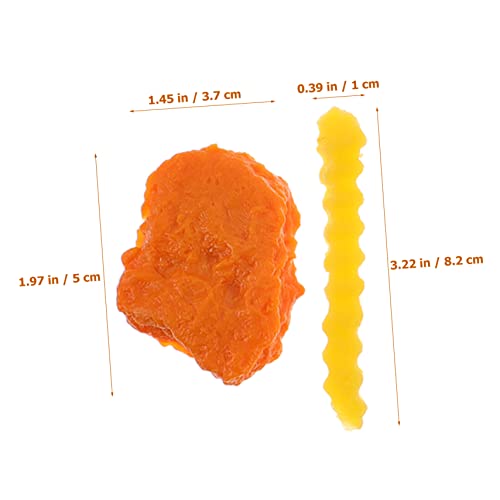 LALADEFIEE Simuliertes Hühnchen Und Pommes Frites Modell Lebensnahes Kunststoff Brathähnchen Verschleißfestes Hühnchenrequisit Dekoration Für Restaurant Und Küchenausstellungen