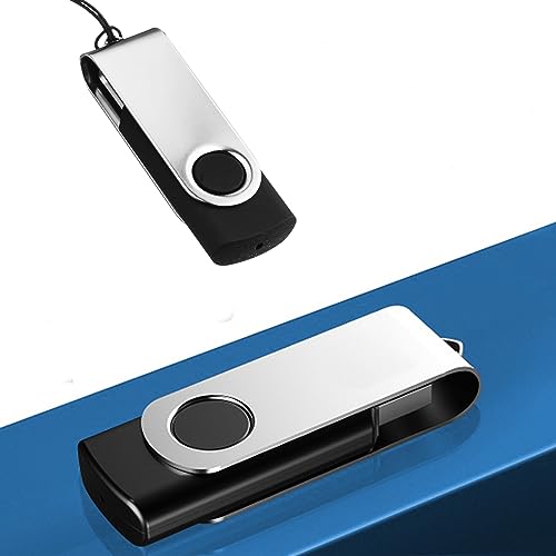 Image of 2-Pack of 64GB exFAT USB2.0 Flash Drive EASTBULL Thumb Drive (Black) | Swivel & Fold USB Drives 64GB Metal Memory Stick for Data Storage