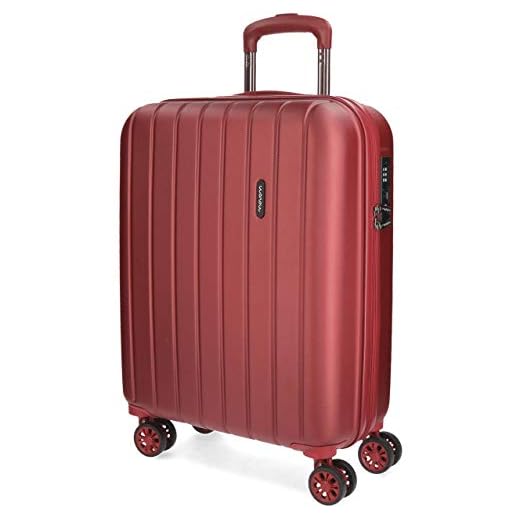 Movom Wood Maleta de cabina Rojo 40x55x20 cms Rígida ABS Cierre TSA 38L 2,9Kgs 4 Ruedas Dobles Equipaje de Mano