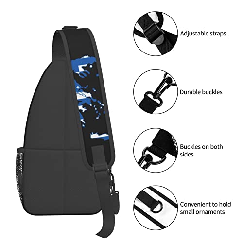 Mochila Unisex Tipo Sling Negra de Moda miniatura 6