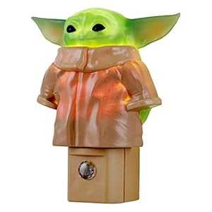 STAR WARS LED Night Light, Baby Yoda Figure, Plug-in, Dusk to Dawn Sensor, Mandalorian, Grogu, UL-Certified, Cute…