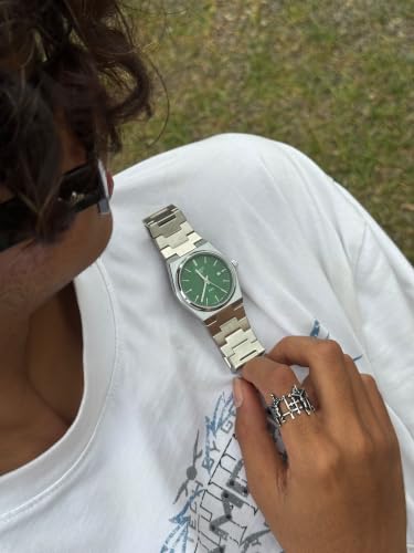 Image of PRX Quartz Watch with Green Dial, Stainless Steel