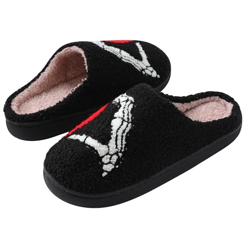 Image of Comfy Elastic Slippers for Women Men,Memory Foam Soft Plush House Slippers | halloween & christmas Fuzzy Slippers, Holiday Retro House Shoes, Indoor & Outdoor,Warm Winter Footwear