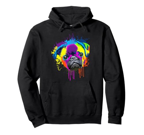 Splash Art Mops Hundehalter Geschenkidee Hunde Pullover Hoodie
