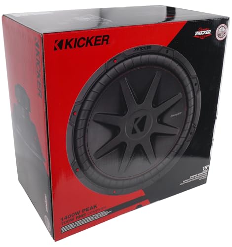 Kicker Car Audio Bundle with (2) 52CVR152 15\" 1400W Subwoofers, 2-Ohm DVC, Forced-Air Cooling, Optimized Motor Design, High Power Handling, for Custom Car Subwoofer Enclosures (2 Items)