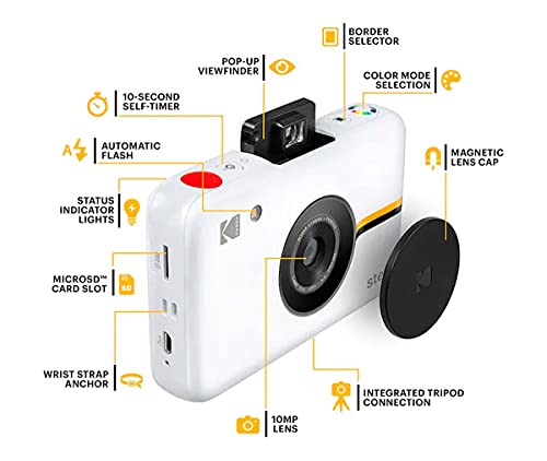 Câmera Kodak Step com impressão instantânea 2x3 polegadas