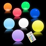LED Solar Kugelleuchte, iMeshbean 34cm Solar Pool Licht Poolbeleuchtung RGB Farbwechselnde Schwimmende Poolleuchten Wasserdichte Solar Teichbeleuchtung für garten, Pool,Teich 2 PCS