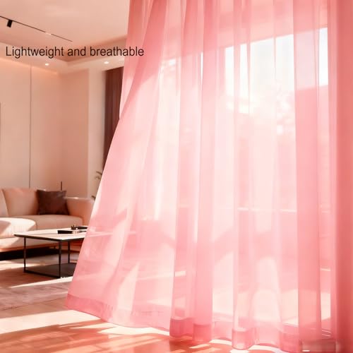 Rideau de chambre moderne 130x135 rose doux décoration intérieur lin