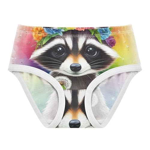 Aesthetic Toddler Underwear Floral 2t Cotton Little Girl Panties Cute Raccoon Bear Floral Undies Kids Briefs