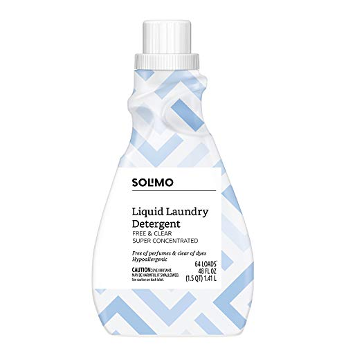 Amazon Brand - Solimo Concentrated Liquid Laundry Detergent, Free & Clear, Hypoallergenic, Free of P - //coolthings.us