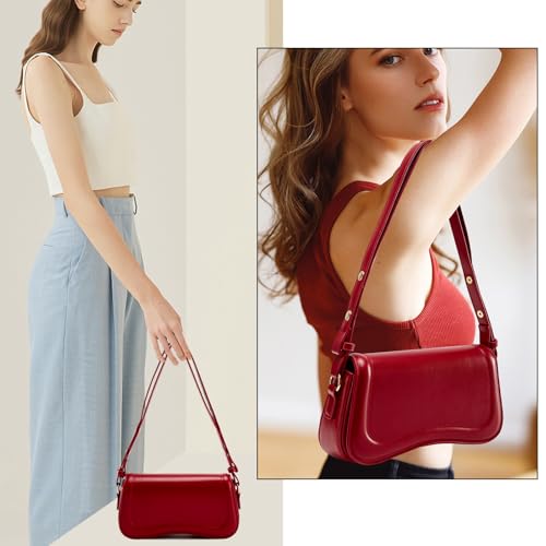 Image of Small Shoulder Bag for women,Crossbody Purses,Leather Tote Handbag Clutch Hobo Purse,with Zipper Closure for Women