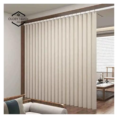 Store coulissant en verre rideau lin pliables gris 2.6m - 3