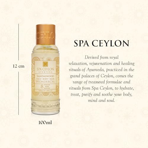  Spa Ceylon Wonder Oil Sandalwood - Luxurious Moisturizing Body Oil with Ayurvedic Herbs for Soft & Smooth Skin
| Spa Ce