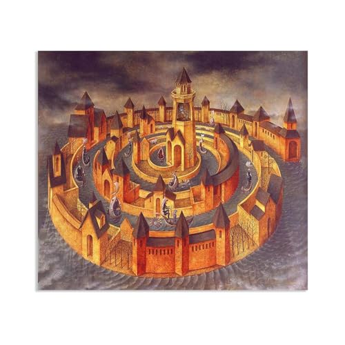 Tableau abstrait Remedios Varo pour habiller un mur vide avec un cadre surréaliste