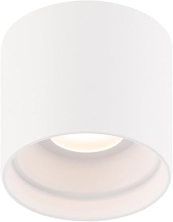 Modern Forms Squat 5in LED Outdoor Flush Mount 3-CCT Color Temperature Adjustable 3000K-3500K-4000K Set to 3500K in White with Regressed Lens for Glare Reduction